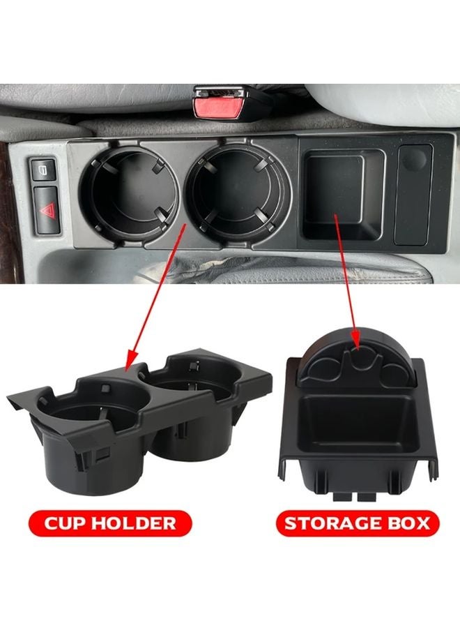 BMW 3 Series E46 1998 2006 Carbon Fiber Pattern Center Console Cup Holder Bottle Rack Coin Tray - Image 5